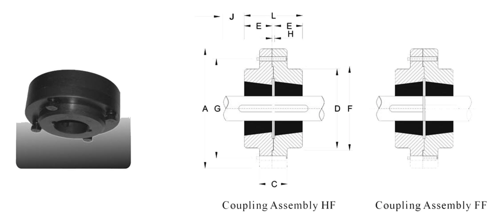 Taper lock rigid coupling RM drawing