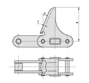 Agricultural roller chains attachments C6E