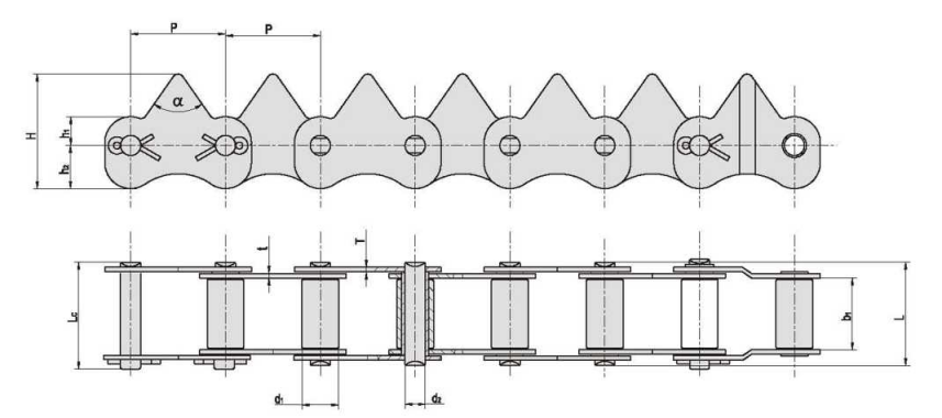 Rice harvester chains 33251E8350