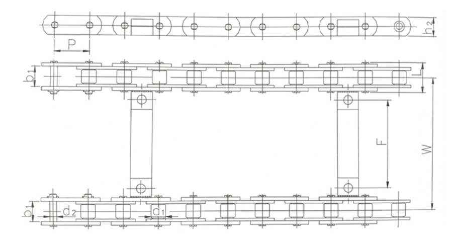 Paver chain Pitch P 80 mm 78.1 mm