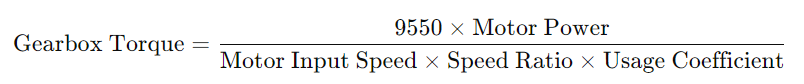 Gear Motor Selection Method formulate